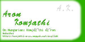 aron komjathi business card